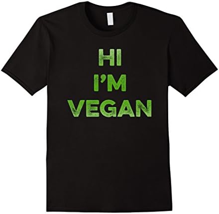 Men's Hi, I'm Vegan T Shirt Medium Black
