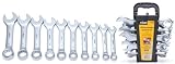 Rolson Tools 46853 10 piece MM Stubby Spanner CV Mirror Polished on Rack