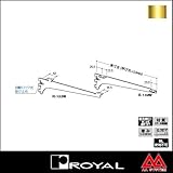 e-kanamono ロイヤル 棚受け 木棚用ブラケット R-132W 350 APゴールド