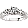14K White Gold Diamond Engagement Ring - 0.62 Ct.