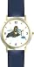 Walrus Ice Fishing Cartoon - JP Animal - WATCHBUDDY® DELUXE TWO-TONE THEME WATCH - Arabic Numbers - Blue Leather Strap-Size-Large ( Men's Size or Jumbo Women's Size )