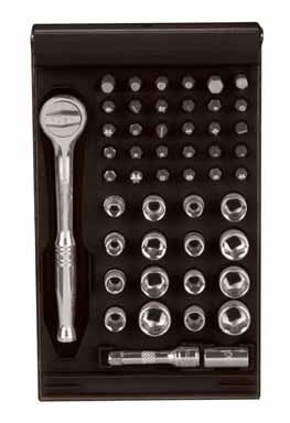6 each: Ace 49 Piece 1/4 Dr. Bits & Socket Set Display (2192854)