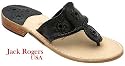 Jack Rogers Navajo Women's Black with Patent Trim Flat Thong Sandals (24880)