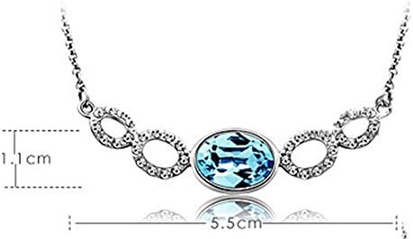 SS Bijoux Austria Crystal Female Exquisite Jewelry Happiness Bubbles Necklace (Blue)