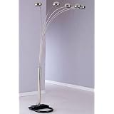 5-Lite Floor Lamp with Balanced Weighted Base in Nickel Finish by 