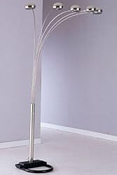 5-lite Floor Lamp with Balanced Weighted Base in Nickel Finish