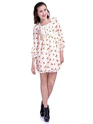Bell Sleeves General Print   Lace Empire   Waistline  Dress With a Bow(s) and Pearls