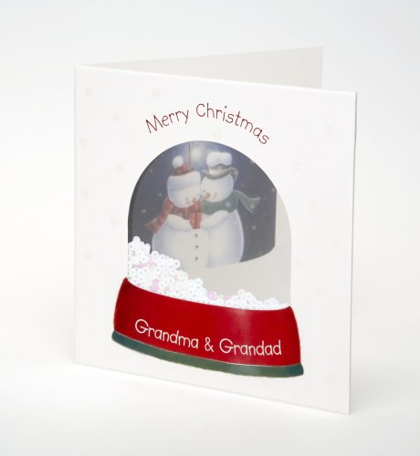 Merry Christmas Grandma & Grandad Snow Globe Card
