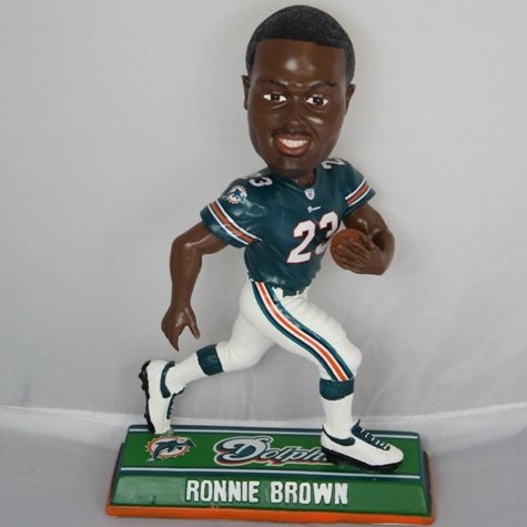Ronnie Brown Miami Dolphins End Zone Bobblehead Figurine
