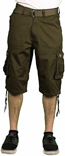 Gray Earth Young Men's Classic Cargo Shorts, Olive, Size 38