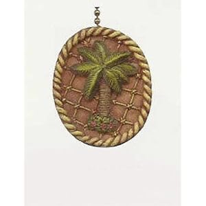 Tropical Tiki Island Palm Tree Ceiling Fan Light Chain Pull by Clementine Designs