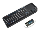 Rii Mini Wireless Keyboard (Built-in TouchPad/Laser Pointer) - Black