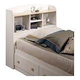 South Shore Furniture Summertime Collection Bookcase Headboard 39 Pure White And Natural Maple