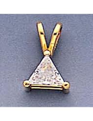 14k Gold 4mm Trillion Cubic Zirconia pendant