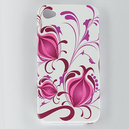 Photo Premium Hard Design Crystal Case Cover for Apple iPhone4, 4th Generation, 4th Gen - White Pomegranate Print