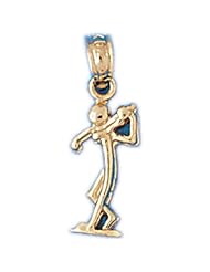 Dazzlers Solid 14k Gold Golfer Charm Pendant Available in three colors from jewelsberry (weights: 0.8 grams only)