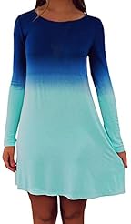 A-line Polyester Above the Knee Tie Dye Print Winter Long Sleeves  Dress