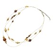 Emma's Choice Tri Strand Wood Beaded Wire Collar Necklace