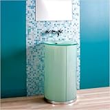 Clematis Tempered Glass Pedestal Bathroom Sink Finish: White