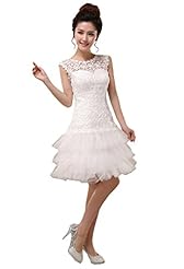 Scoop Neck Lace Polyester/Rayon/Tulle/Viscose Bridesmaid Dress 
