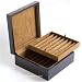 Vintage Dark Walnut Wood Color Dual Layer Pen Display Storage Case Chest Holds 16 Pens