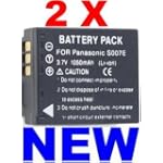 NEEWER® **2X Replacement Battery CGA S007 CGA-S007 Battery For Panasonic Lumix DMC-TZ5 DMC-TZ4 DMC-TZ3 DMC-TZ2 DMC-TZ15 DMC-TZ50