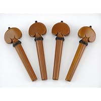 Musaica Fine Fittings - Heart Shaped 4/4 Violin Pegs in Boxwood with Ebony Accents