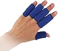 uxcell Blue 10PCS Sports Elastic Finger Sleeve Protector
