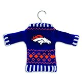 Pack of 4 NFL Denver Broncos Sweater Christmas Ornaments on Hangers