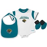 Reebok Jacksonville Jaguars Newborn Creeper, Bib & Bootie Set 6-9 Months