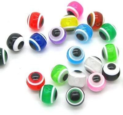 8mm 200pcs Mix Color Resin Eye Beads