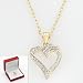Diamond Accent Heart Necklace for Women in 18 kt. Gold Over Sterling Silver