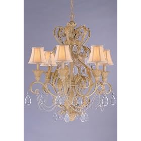 Six light Hand painted Chandelier, 33Hx30W, CHAMPAGNE by Home Decorators Collection