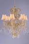 Six - light Hand - painted Chandelier, 33"Hx30"W, CHAMPAGNE