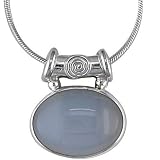 Sterling Silver Blue Chalcedony Pendant by Sajen, 18