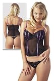 Produkt-Bild: Sexy Corsage & Rio-String schwarz-lila - Gr. 85C/L