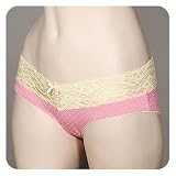 2 Pack Lot of Dotted Cotton Lace Trim Boyshort / Bikini Panties