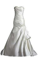 Strapless Mermaid Natural   Waistline Applique Satin Sweetheart  Dress