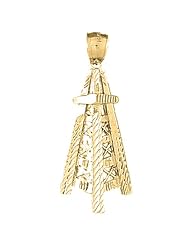 Gold-Plated 925 Sterling Silver Oil Well, Oil Rig Pendant