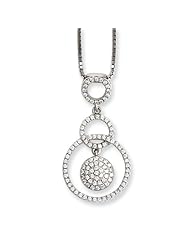 Sterling Silver & Cz Brilliant Embers Circle Necklace