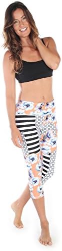 Women's Fitness & Yoga Leggings - Active Tights "Floral Mix" - by Luna Jai