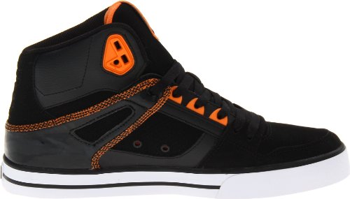 DC Shoes Spartan High WC Black/Blazing Orange Skate Shoes UK 8