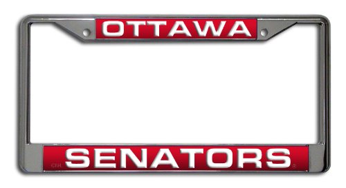 Rico Industries NHL Ottawa Senators Laser Cut Inlaid Standard Chrome License Plate Frame