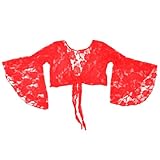 WMA Red Ladies Beautiful Belly Dance Lace Blouse Choli Top Bra Dancewear Costume