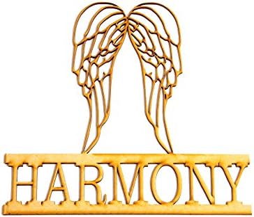 SHAPES OUTLET Personalized Angel Wings - Wood Monogram Decorative Piece, 12"