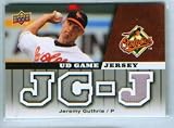Jeremy Guthrie 2009 Upper Deck Baseball UD Game Jersey 3 Piece Swatch Card #GJ-JG / Baltimore Orioles