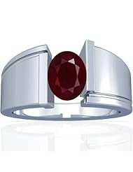 Platinum Oval Cut Ruby Solitaire Ring