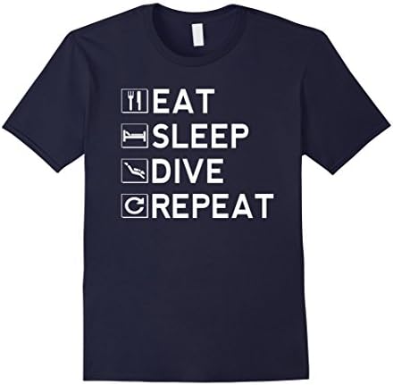 Men's Eat Sleep Scuba Diving Repeat T-Shirt Medium Navy