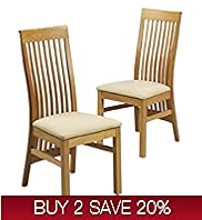 2 Lichfield Vertical Slat Back Fabric Chairs
