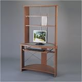 OSP Designs IN357 Insignia Light Cherry Finish SOLID WOOD Desk Workstation With Hutch